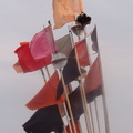 Markeringsflaggor i vinden på fiskebåt